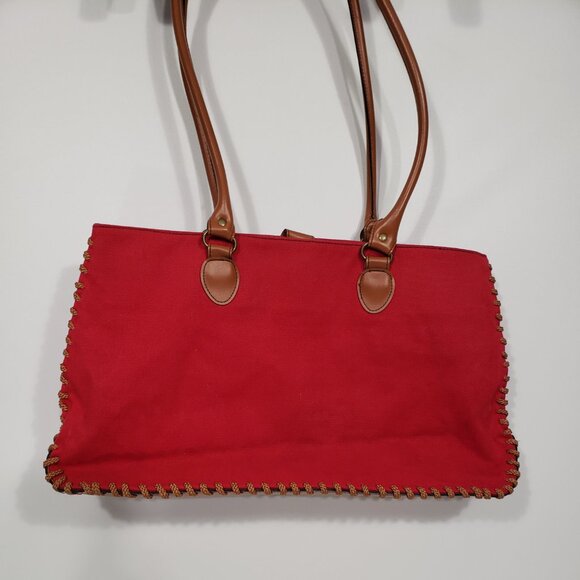 Disney  Winnie the Pooh  Red Canvas Shoulder Bag Handbag Purse  faux leather str - Picture 8 of 10